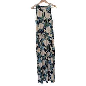 J. Jill Blue Floral Maxi Dress, M